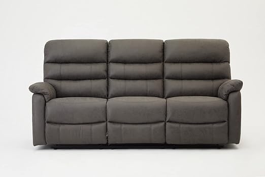Gray Leather Recliner Sofa